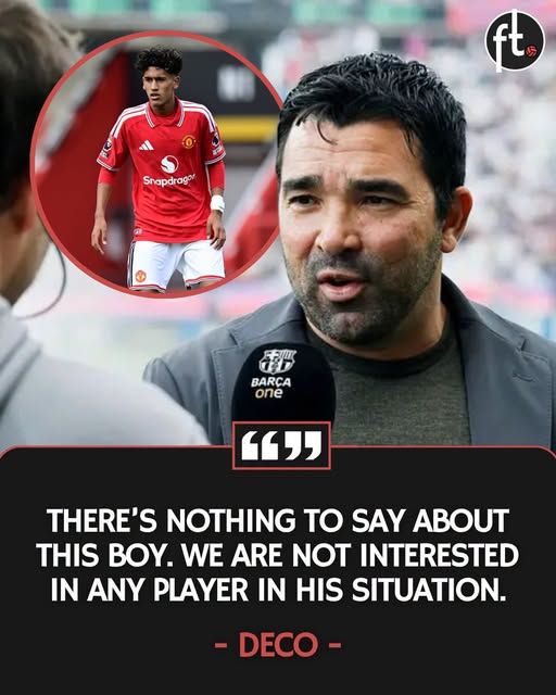 Barcelona’s sporting director Deco has said the club has 𝗡𝗢 𝗜𝗡𝗧𝗘𝗥𝗘𝗦𝗧 in pursuing Manchester United teenager JJ Gabriel right now: